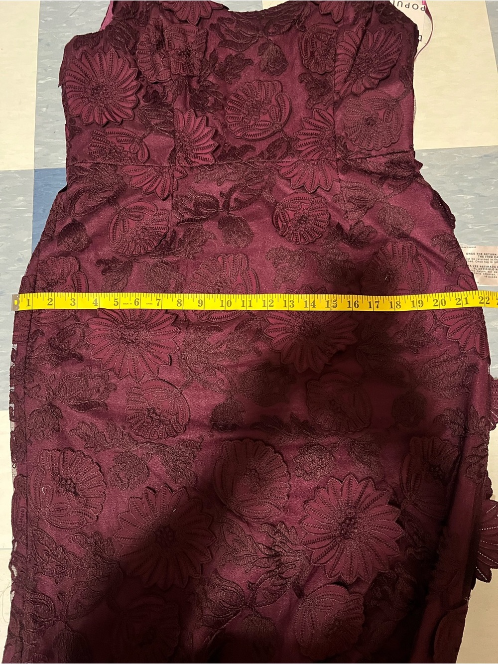 Dress the Population Burgundy Floral Lace Maxi Dress - Picture 8 of 12
